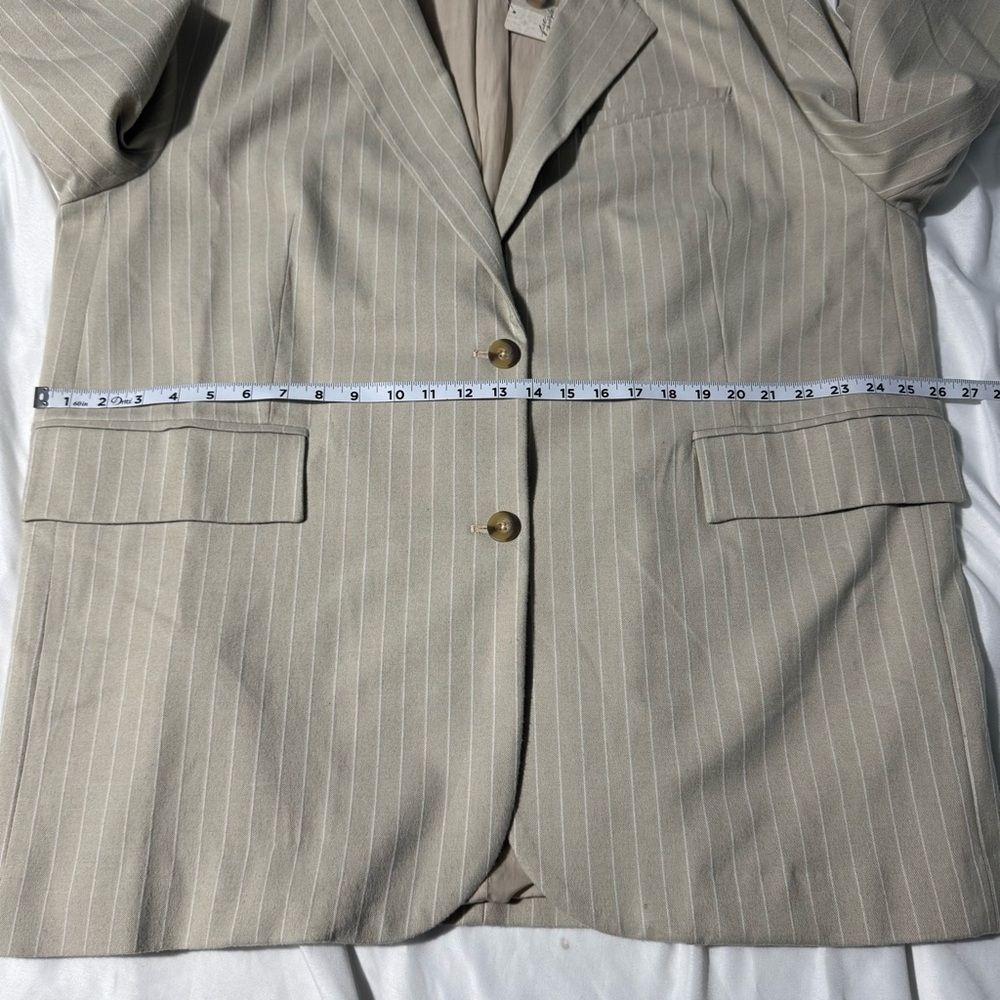 Free People NWT Reggie Pinstripe Blazer Size Large Oversized Tailored Jacket - Picture 4 of 9